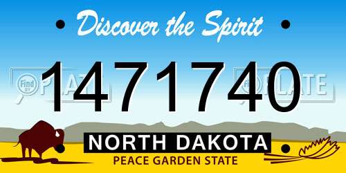 1471740 North Dakota License Plate