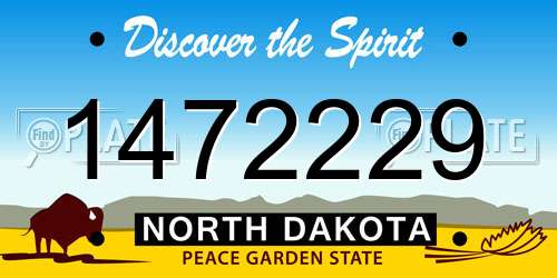 1472229 North Dakota License Plate