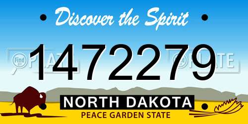 1472279 North Dakota License Plate
