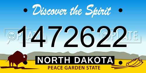 1472622 North Dakota License Plate