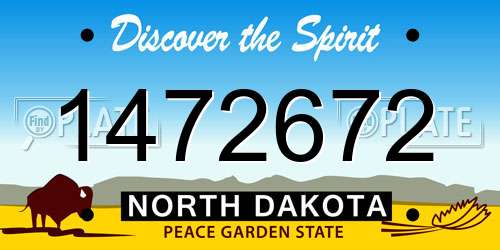 1472672 North Dakota License Plate