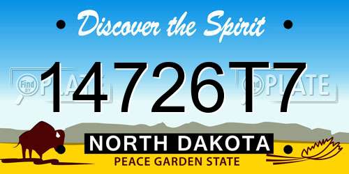 14726T7 North Dakota License Plate