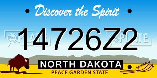 14726Z2 North Dakota License Plate