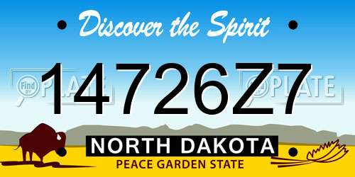 14726Z7 North Dakota License Plate