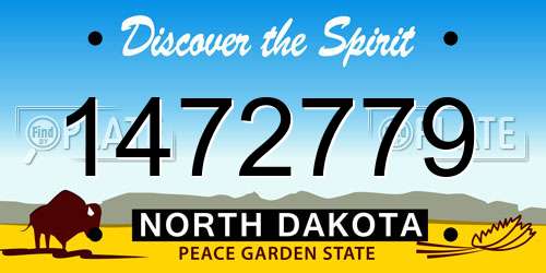 1472779 North Dakota License Plate