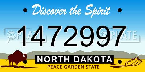 1472997 North Dakota License Plate