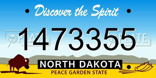1473355 North Dakota License Plate
