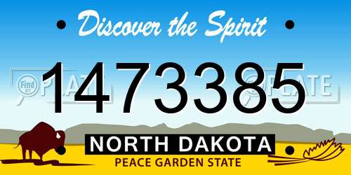 1473385 North Dakota License Plate