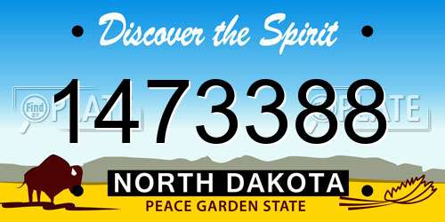 1473388 North Dakota License Plate