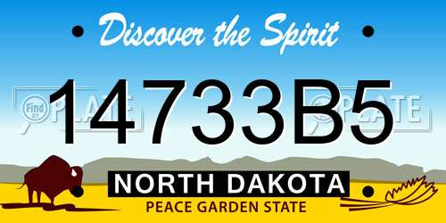 14733B5 North Dakota License Plate
