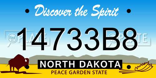 14733B8 North Dakota License Plate