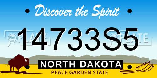 14733S5 North Dakota License Plate