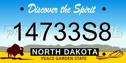 14733S8 North Dakota License Plate
