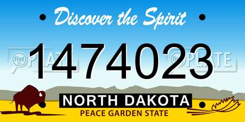 1474023 North Dakota License Plate