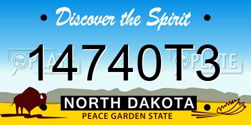 14740T3 North Dakota License Plate