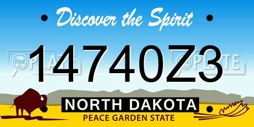 14740Z3 North Dakota License Plate