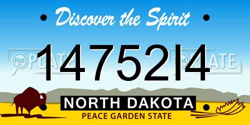 14752I4 North Dakota License Plate