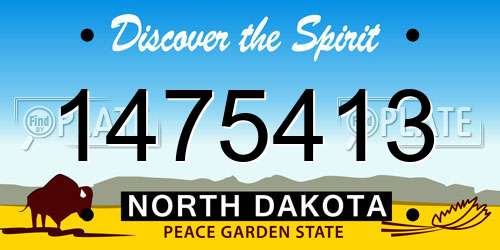 1475413 North Dakota License Plate