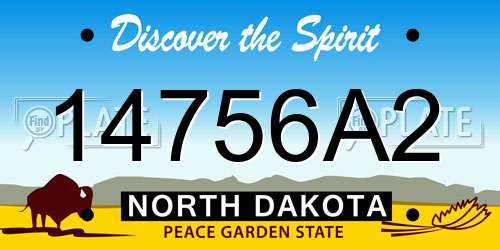 14756A2 North Dakota License Plate