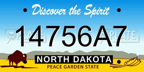 14756A7 North Dakota License Plate