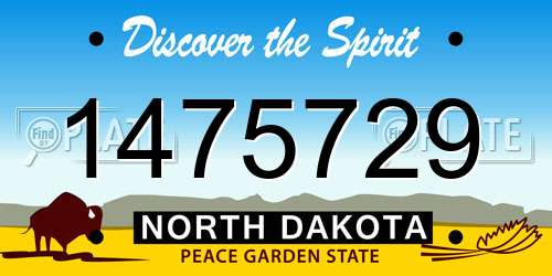 1475729 North Dakota License Plate