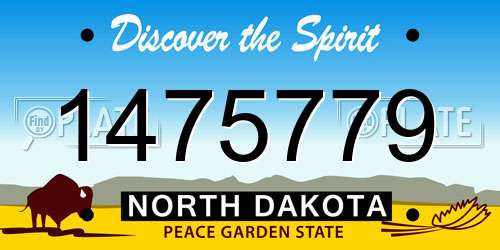 1475779 North Dakota License Plate