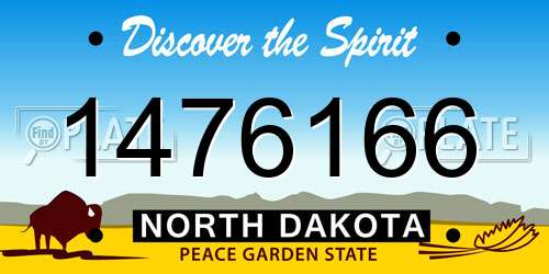1476166 North Dakota License Plate