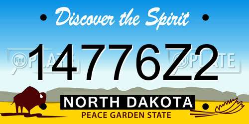 14776Z2 North Dakota License Plate
