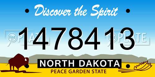 1478413 North Dakota License Plate
