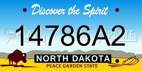 14786A2 North Dakota License Plate