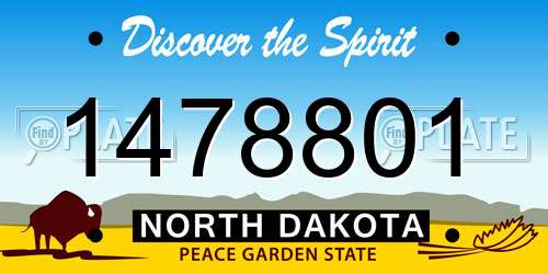 1478801 North Dakota License Plate