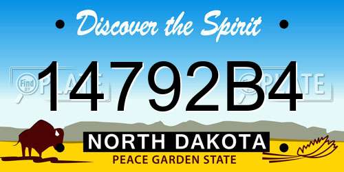 14792B4 North Dakota License Plate