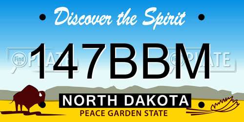 147BBM North Dakota License Plate
