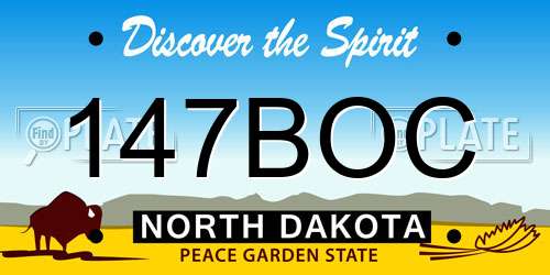 147BOC North Dakota License Plate