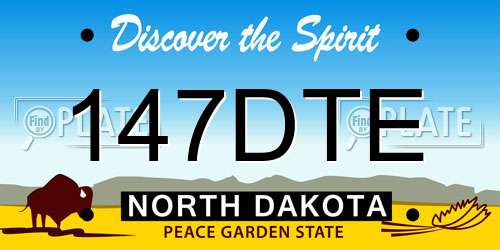 147DTE North Dakota License Plate