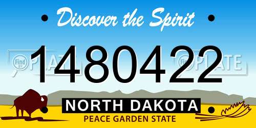 1480422 North Dakota License Plate