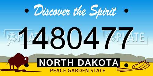 1480477 North Dakota License Plate