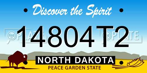 14804T2 North Dakota License Plate