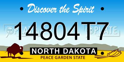 14804T7 North Dakota License Plate