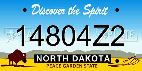14804Z2 North Dakota License Plate