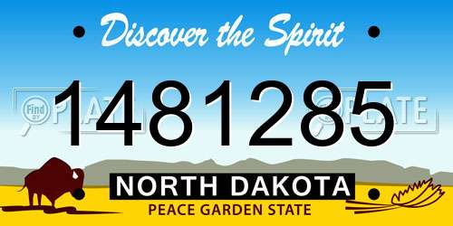 1481285 North Dakota License Plate