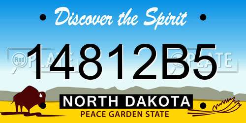 14812B5 North Dakota License Plate