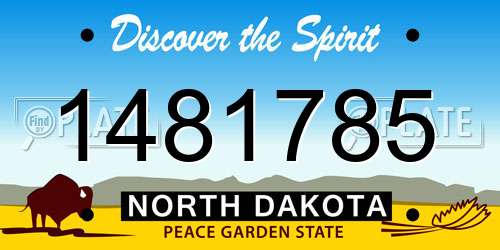 1481785 North Dakota License Plate