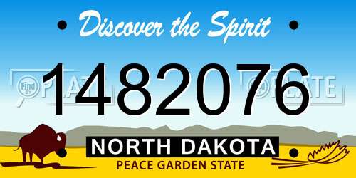1482076 North Dakota License Plate