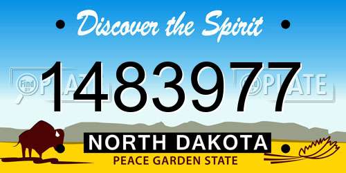 1483977 North Dakota License Plate