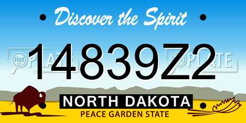14839Z2 North Dakota License Plate