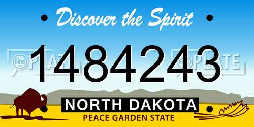 1484243 North Dakota License Plate
