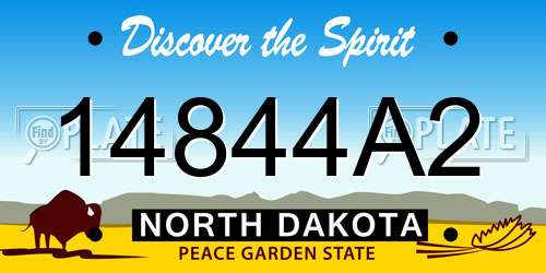 14844A2 North Dakota License Plate