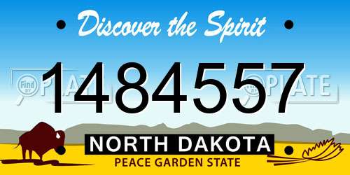 1484557 North Dakota License Plate
