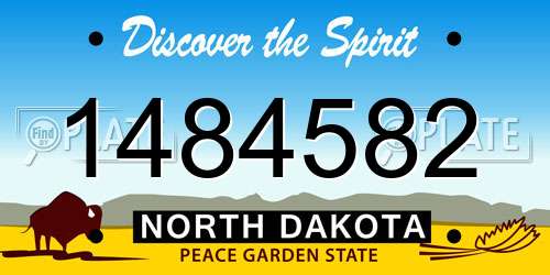 1484582 North Dakota License Plate